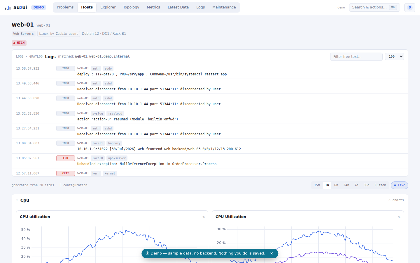 auzui host deep-dive auto-dashboard